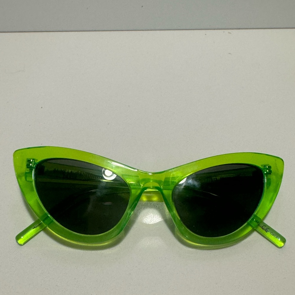 Yves Saint Laurent Bright Green Cat-Eye Sunglasses
